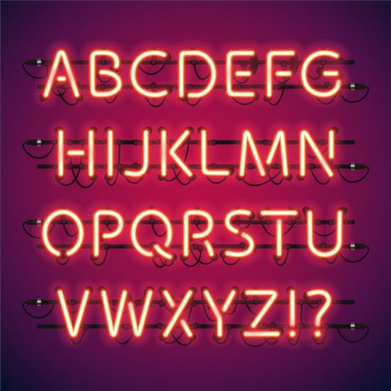 Lights with alphabet creative vector