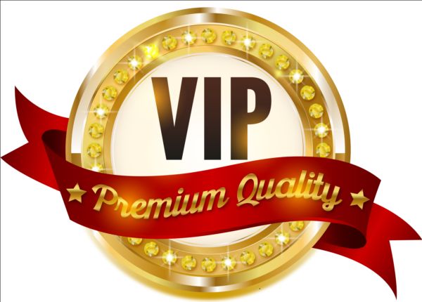 Luxury VIP golden labels vector 01