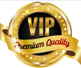 Luxury VIP golden labels vector 02