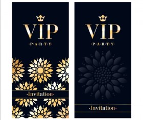 Luxury VIP invitation cards template vector 01