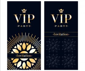 Luxury VIP invitation cards template vector 04