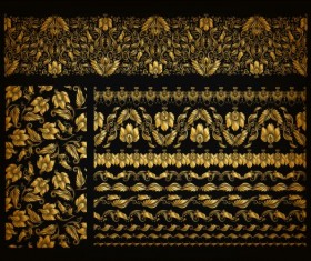 Luxury golden ornaments with seamless borders vector 01