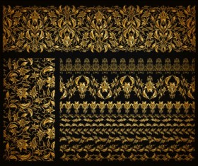 Luxury golden ornaments with seamless borders vector 04