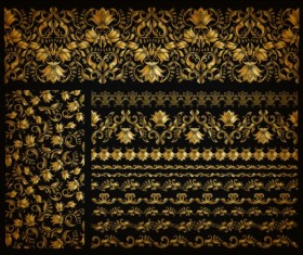 Luxury golden ornaments with seamless borders vector 06