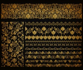 Luxury golden ornaments with seamless borders vector 07