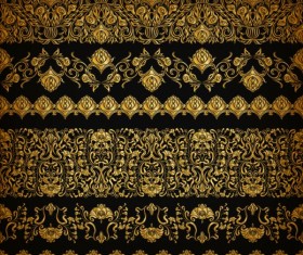 Luxury golden ornaments with seamless borders vector 09