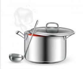 Metal cooking pot vector material