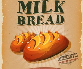 Milk bread poster vintage vector