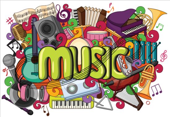 Music doodle vector material