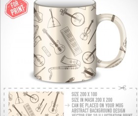 Musical Instruments with mug vector