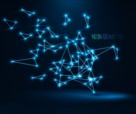 Neon geometric shapes vector background
