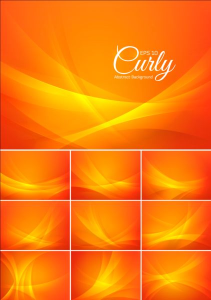 Orange curly abstract vector background