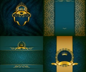 Ornate backgrounds with golden decoration vector 01