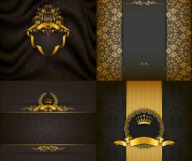 Ornate backgrounds with golden decoration vector 03