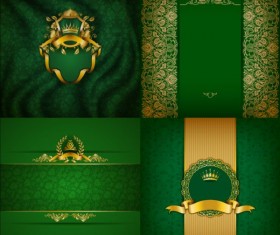 Ornate backgrounds with golden decoration vector 05