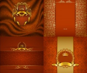 Ornate backgrounds with golden decoration vector 08