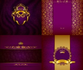 Ornate backgrounds with golden decoration vector 09