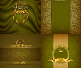 Ornate backgrounds with golden decoration vector 10