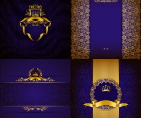 Ornate backgrounds with golden decoration vector 11