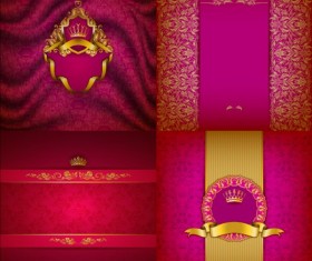 Ornate backgrounds with golden decoration vector 12