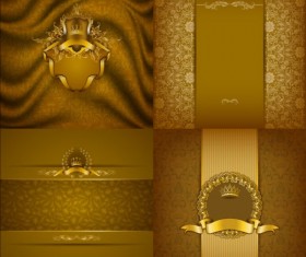Ornate backgrounds with golden decoration vector 13