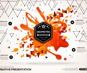 Paint stain and business template vector 01