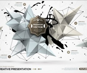 Paint stain and business template vector 04