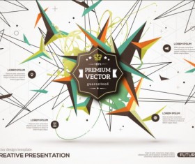 Paint stain and geometric shapes infographic vectors 06