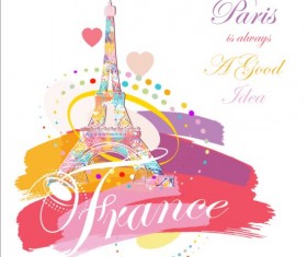 Paris eiffel tower beautiful background vector 01