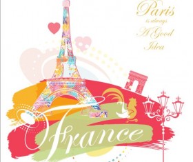 Paris eiffel tower beautiful background vector 03