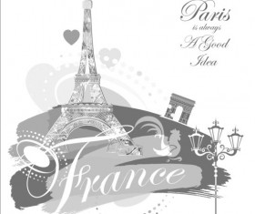 Paris eiffel tower beautiful background vector 05
