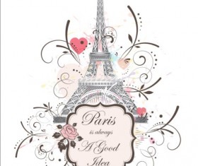 Paris eiffel tower beautiful background vector 08