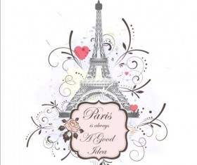 Paris eiffel tower beautiful background vector 11