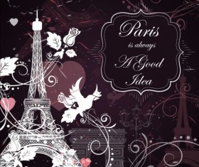 Paris eiffel tower beautiful background vector 13