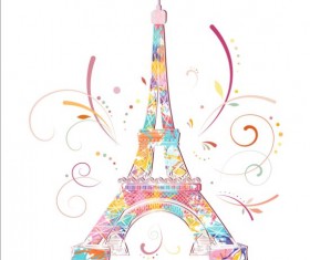 Paris eiffel tower beautiful background vector 14
