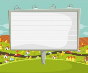 Parque people with big billboard vector 02