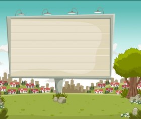 Parque people with big billboard vector 07