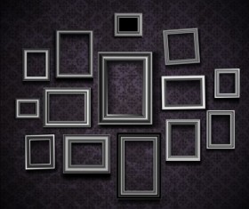 Photo frame and vintage wall vector 02