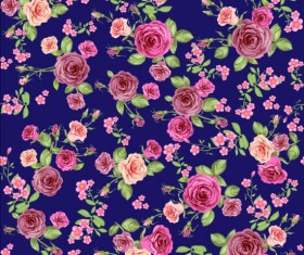 Pink rose seamless pattern vector material 02