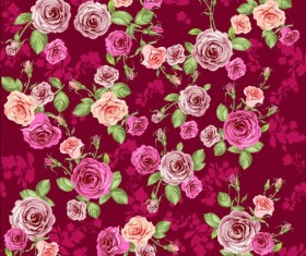 Beautiful pink rose seamless pattern vector free download