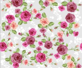 Beautiful pink rose seamless pattern vector free download