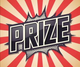 Prize comic speech bubble vector