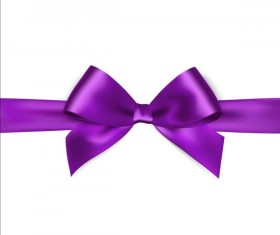 Purple ribbon bows vector 02