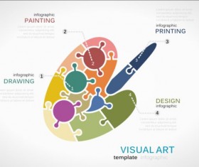 Puzzle with infographic template vectors 01