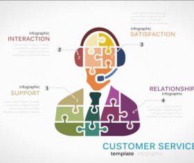 Puzzle with infographic template vectors 02