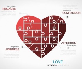 Puzzle with infographic template vectors 05