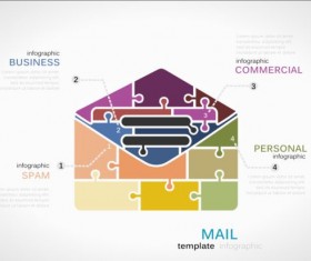 Puzzle with infographic template vectors 07