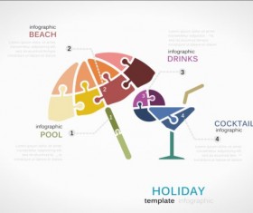 Puzzle with infographic template vectors 08