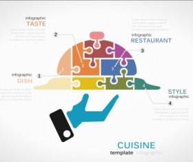 Puzzle with infographic template vectors 09