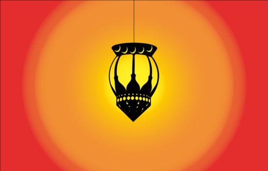 Ramadan Kareem mubarek with lantern background vector 01